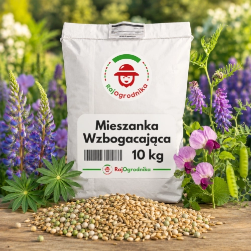 Mieszanka Wzbogacająca na poplon Łubin Groch Wyka Jęczmień Owies nasiona 10KG vis RajOgrodnika